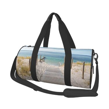 Спортивна сумка, дорожня сумка, пляжна сумка, з принтом, сумка на нічліг, чорна, універсальний розмір