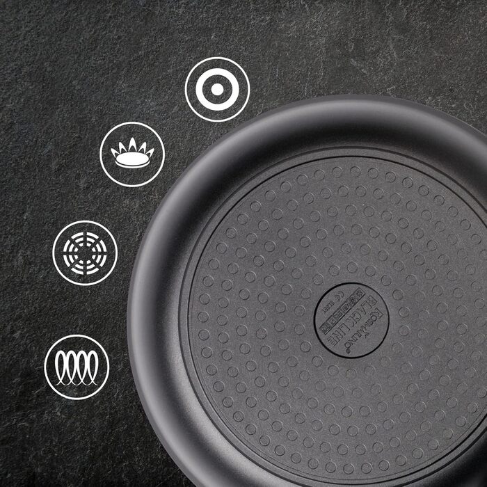 Професійна сковорода ROSMARINO 28 см - Сковорода з покриттям з відмінним розподілом тепла та теплопродуктивністю для індукційних т