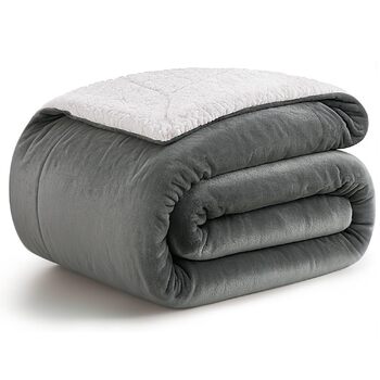 Плюшева ковдра KANKAEU 160x200 см, 550 г/м, надзвичайно м&39яка та товста ковдра, двостороння фланель та шерпа, плед для дивана, ліжка, кушетки, зима, можна прати в пральній машині, подарунковий сірий колір 160x200 см