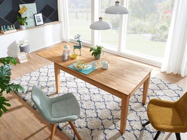 Обідній стіл Woodroom Paarl 140x90, розкладний до 200 см, масив дуба, оброблений олією Розкладний стіл з подовжувачем метелик Дерев&39яний обідній стіл на 6-8 осіб Міцний та сучасний дуб 140-200x90 см