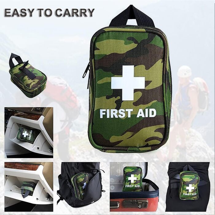Набір першої допомоги, Survival 168 Piece Аварійний компактний набір з сумкою для першої допомоги на поясі Edc Small Pouch для дом