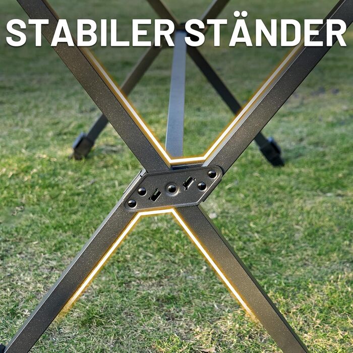 Складаний кемпінговий стіл TIMBER RIDGE 125x80 см з регульованою висотою XXL, кемпінговий багатофункціональний садовий стіл, портативний складний стіл великого розміру, 6 осіб, для пікніків на свіжому повітрі, приготування їжі, саду, походів, подорожей