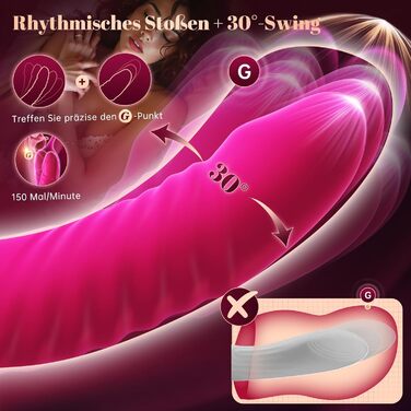 Вібраційна секс-іграшка для жінок з 3 режимами поштовху та гойдання, 10 вібрацій, вібраційні набори з фалоімітатором-гойдалкою 30 для жінок, клітор, вібрація точки G Texidiy для жінок, секс-іграшка для пар, для самостійного використання
