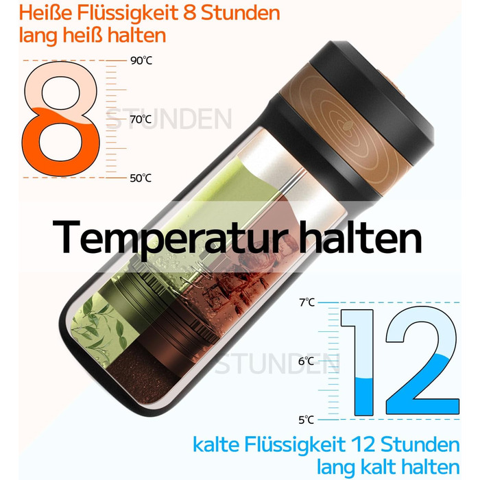 Портативний френч-прес NOTSEK Thermo, невеликий френч-прес з нержавіючої сталі 12 унцій, кемпінгова кавоварка без бісфенолу А зі щіткою для чищення губки для подорожей, кемпінгу та офісу