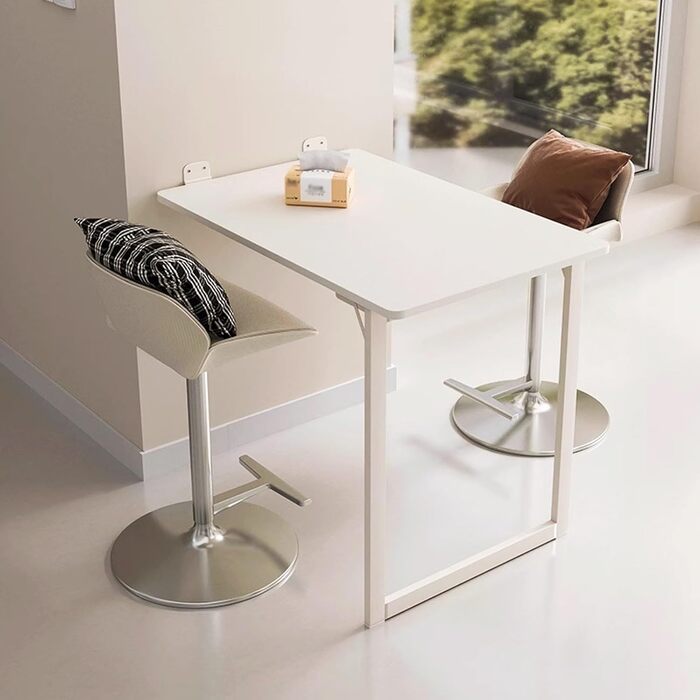 Розкладний стіл Білий настінний стіл Складний компактний настінний розкладний стіл Обідній стіл 9060 см Кухонний стіл Складаний стіл, легке встановлення
