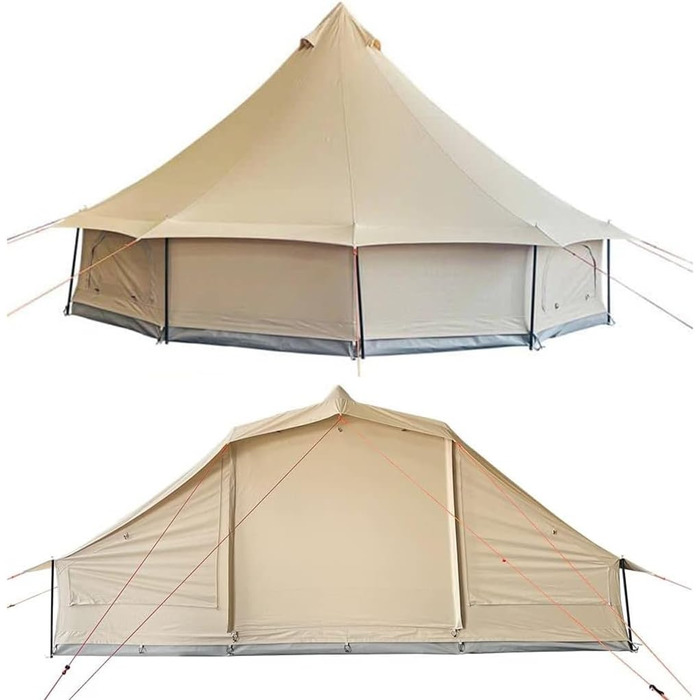 Водонепроникний 4-сезонний кемпінговий намет, пірамідальний намет з бавовни та льону, сімейний намет, намет-вігвам з отвором для дров&39яної печі/вентиляцією, знімною підлогою, великою житловою зоною, багато місця для зберігання речей, розкішний намет, ви