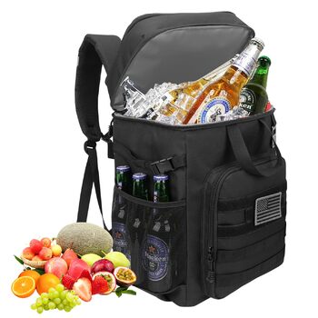 Ізольований рюкзак-холодильник HP Hope 43L, сумка для пікніка, коробка для обігріву, коробка-холодильник, великий рюкзак для чоловіків та жінок, для кемпінгу, пляжу, подорожей на природі, сім&39ї, пікніка, барбекю, чорний