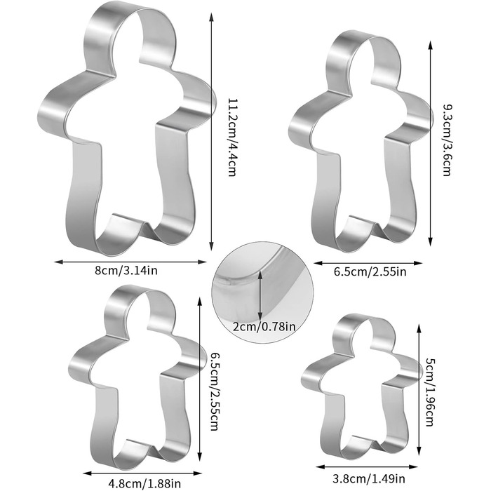 Формочки для різдвяного печива 4 шт PAEFIU