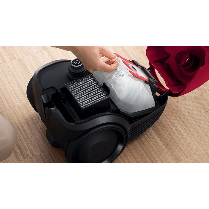 Пилосос із мішком BOSCH GL20S, 700 Вт, червоний (ємність 3,5 л, рівень шуму 80 дБ, радіус дії 8 м, регулятор потужності)