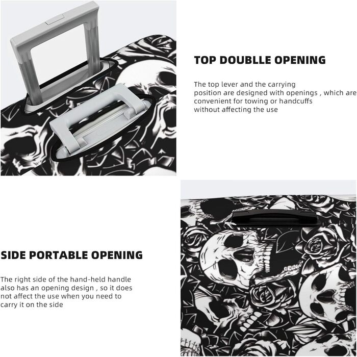 Чохол для валізи Totenkopf, міцний захист для багажу розміром 45.7-81.3 см, XL, чорний