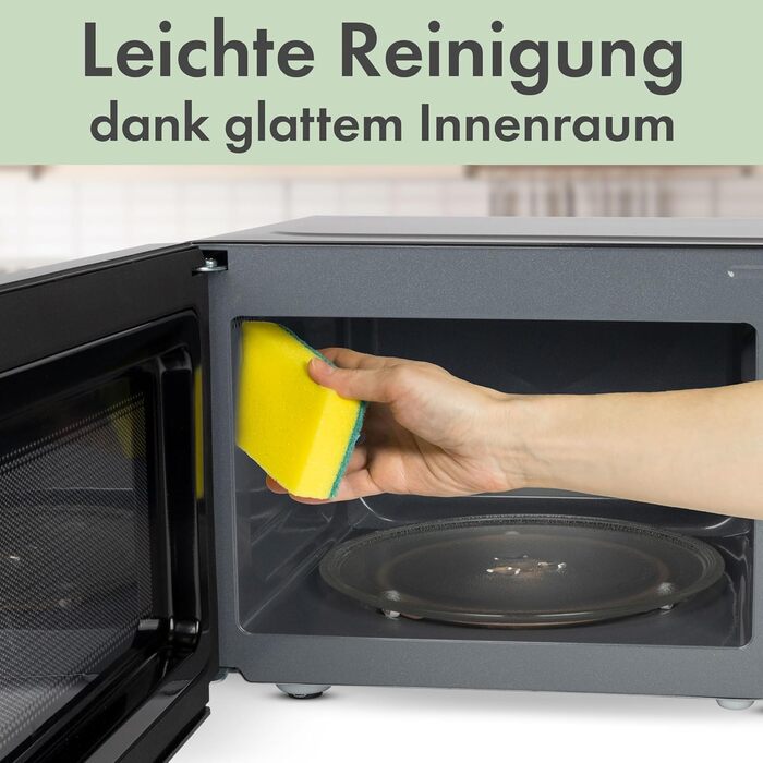 Мікрохвильова піч Clatronic з варильною камерою 20 л і освітленням варильної камери Мікрохвильова піч з 6 рівнями потужності Мікрохвильова піч з таймером на 30 хвилин Мікрохвильова піч з поворотним столом Ø24,5 см 700 Вт MW 791 чорний