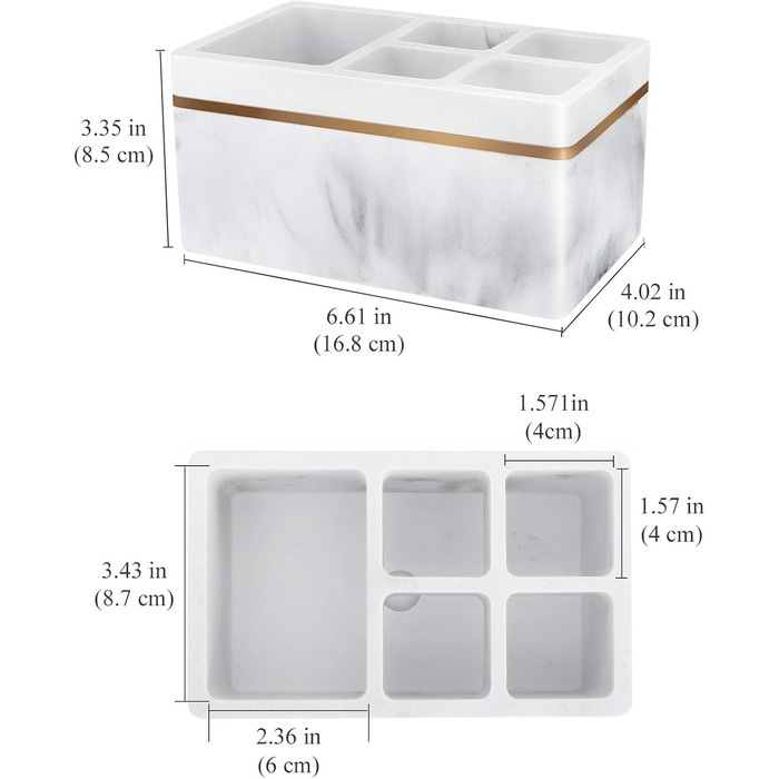 Тримач для зубних щіток Shinowa, 5 відділень електричний тримач для зубних щіток зі зливним отвором підставка для зубних щіток із