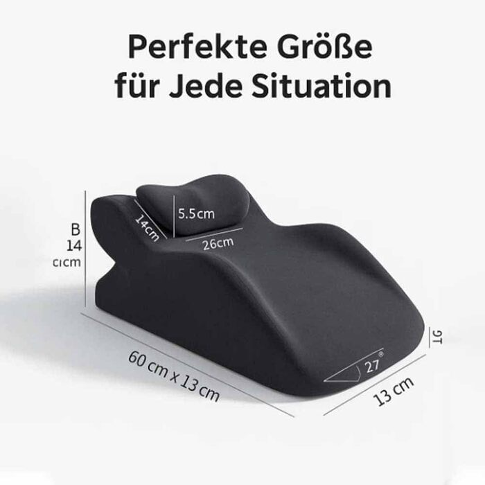 Подушка Liborah, покращена багатофункціональна подушка для пар 27 з пандусом, з невеликими аксесуарами, кілька положень забезпечують підтримку та розслаблення спини (чорна)