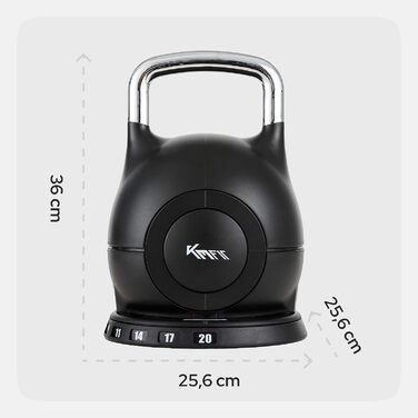 Регульована гиря KM-Fit 2-20 кг, 7 рівнів навантаження для домашнього тренажерного залу