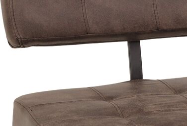 Обідня лавка Donna, зі спинкою, чохол Softex у вінтажному коричневому кольорі, Х-подібний металевий каркас кольору антрацит, 140x693 см Лавка зі спинкою