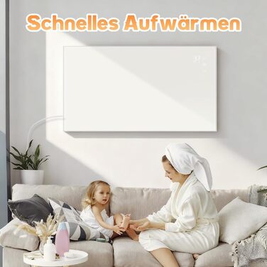 Інфрачервоний настінний обігрівач, 450 Вт - термостат, електричний інфрачервоний обігрівач, окремостоячий блок з пультом дистанційного керування, енергозберігаючий електричний обігрівач з електричним радіатором, настінний, додаток, WiFi, 450 ВтAPP