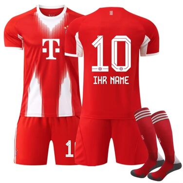 Загальний персоналізований комплект домашньої футбольної форми &quotБаварії&quot 2025/26 для дітей та дорослих, шорти з безкоштовним номером, чоловічий футбол для хлопчиків, дитячий тренувальний футбол
