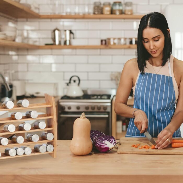 Бамбукова підставка для спецій Relaxdays, 5 ярусів, окремостояча кухонна полиця, ВxШxГ 36 x 40,5 x 16 см, підставка для спецій на стільницю, натуральний колір