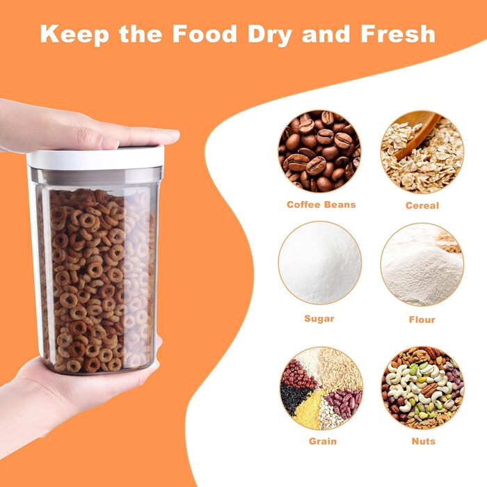 Герметичні контейнери для зберігання з кришками, контейнери типу шейкера з ложками, контейнери для зберігання сухих продуктів, кухонне приладдя, таке як крупи, борошно, кава, кавові зерна, та кавові коробки для дорослих, набір з 3 предметів (3 шт.) 1 x 18