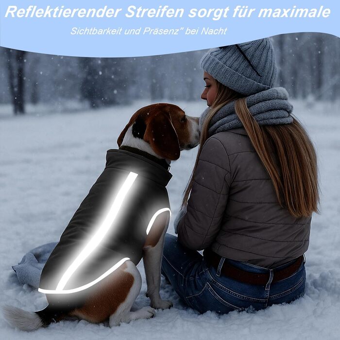 Куртка для собак Водонепроникна зимова куртка для собак Світловідбиваюча зимова куртка з флісовою підкладкою Вітрозахисна зимова куртка Светр для собак Одяг для собак для холодної погоди Зимова тепла зимова куртка для собак Чорний XL