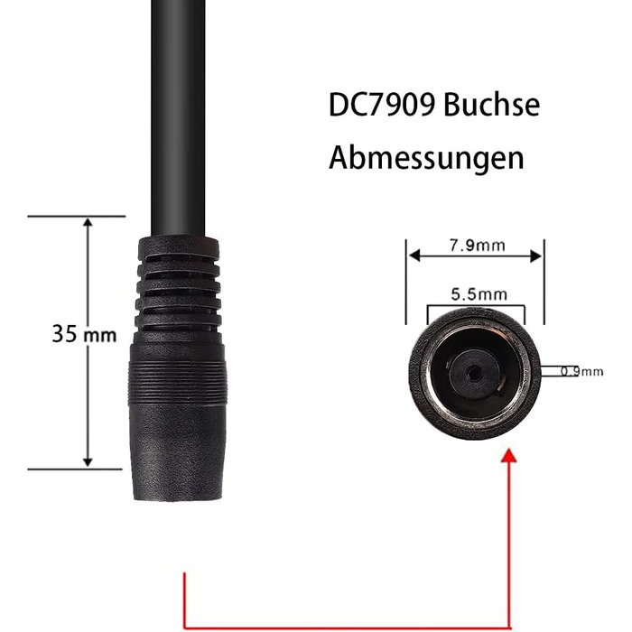 Подовжувач постійного струму iHaospace, кабель DC7909 від тата до 2 разів постійного струму 8 мм гніздо, кабель постійного струму Y сонячна батарея 200 см, сумісний із Jackery Explorer Powerstation SolarSaga