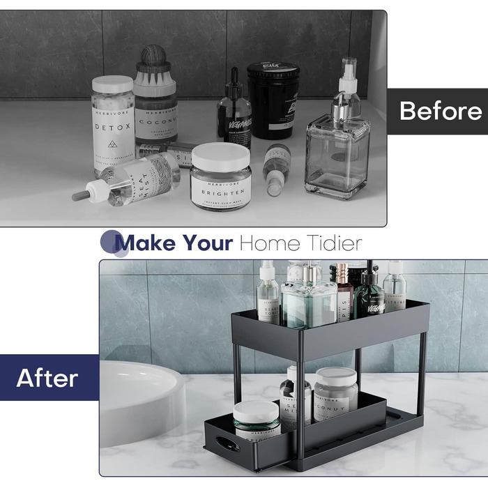 Органайзер під раковину, 2 рівні під шафою, кошик, шухляда-органайзер з гачком, під раковину, органайзер і сховище під шафою, схов