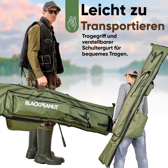 Подовжені рибальські сумки, велика місткість, міцні та безпечні, легкі для транспортування, рибальська сумка довжиною 1,75 м