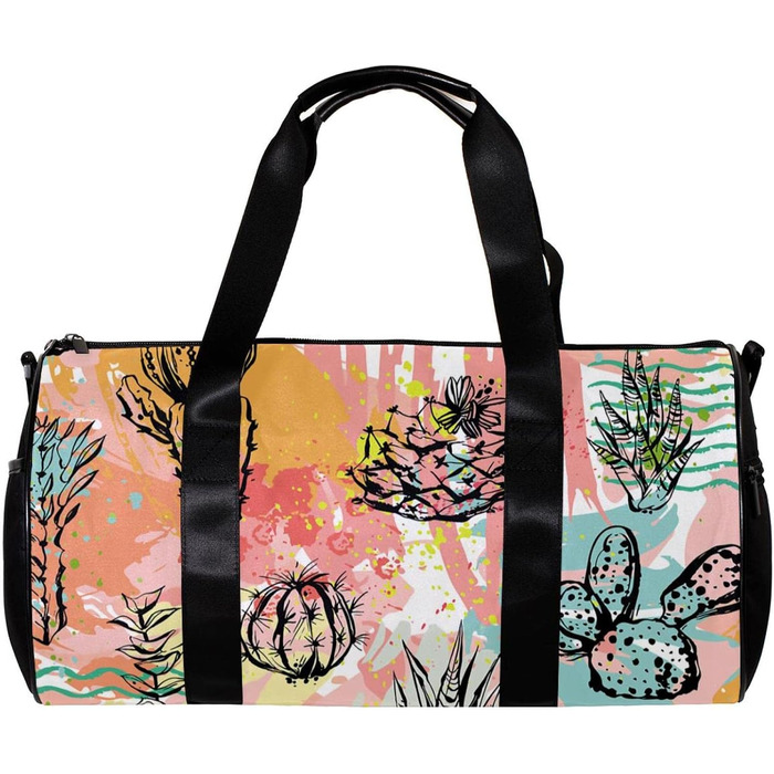 Спортивна сумка, маленька дорожня сумка, сумка для йоги, тропічні рослини, барвистий кактус, сумка для фітнесу на відкритому повітрі, сумка-шопер