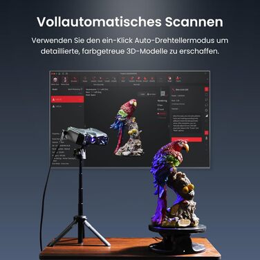 Сканер Revopoint MetroX для 3D-друку, точність до 0,01 мм, синій лазер, структуроване світло на всю поверхню, сканування металевих