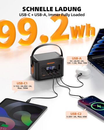 Портативна електростанція H100, сонячний генератор, портативний акумуляторний генератор з РК-дисплеєм. Швидка зарядка LiFePO4 акумулятора ємністю 99,2 Втгод, 3-портовий портативний резервний акумулятор потужністю 120 Вт, для автофургонів та як аварійний г