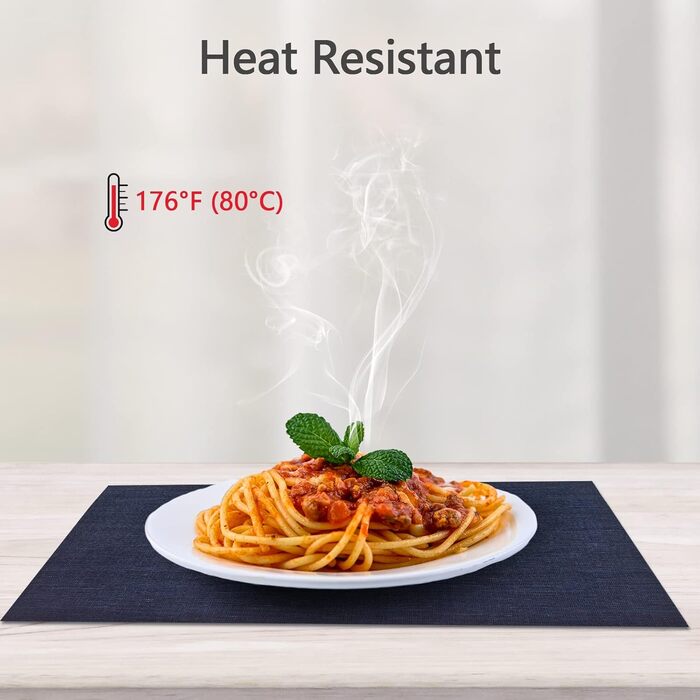 Серветки, що миються Набір з 6 серветок Протиковзка серветка ПВХ Термостійка серветка для столу, S01 Navy blue S01 Navy blue 6 шт.