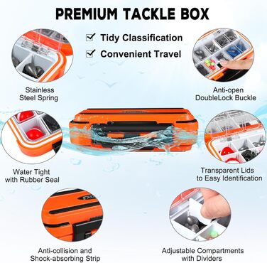 Набір рибальських снастей PLUSINNO з 253 предметів, коробка з рибальськими аксесуарами, рибальські гачки, рибальські вантажі, грузила, блешні, рибальське спорядження для окуня, блакитного окуня, краппі, риболовля