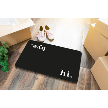 Килимок для дверей з кухля Distillery з написом &quotПривіт. Бувай.&quot - Забавний килимок для дому - Німецька якість (чорний)