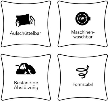 Подушка Sleep Moon &quotМаленький принц&quot від алергії з натурального волокна 80x80 см - Гіпоалергенна подушка з наповнювачем з фіброзних кульок - Бавовняна подушка 80x80 - Можна прати при температурі до 60 градусів. Зроблено в Німеччині.