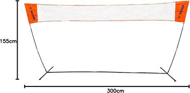 Сітка для бадмінтону Victor Easy - багатофункціональна сітка для вулиці з регульованою висотою, 350 * 155 Easy Net