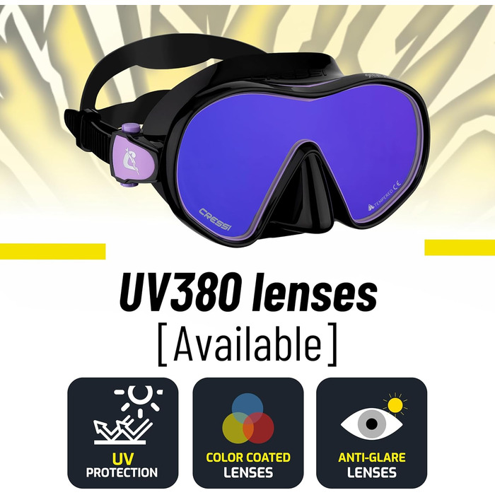 Комплект маски та трубки для дорослих Cressi HiroQuest Limited Edition від Стіва Аокі. Маска F-Dual трубка Supernova Dry одного розміру, чорно-бірюзові лінзи Spectra.