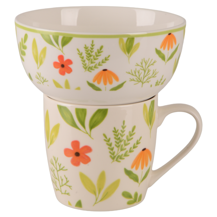 Набір для сніданку Limited Edition Flowers Green, 2 предмети (7137041)