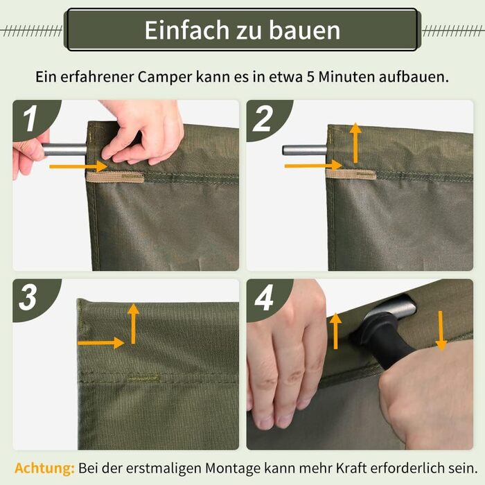 Розкладне ліжечко TOMOUNT, надлегке алюмінієве розкладне ліжко, компактне портативне кемпінгове ліжко, легке в установці, міцне кемпінгове ліжко для наметів, для походів на свіжому повітрі, подорожей, пляжу - зелене