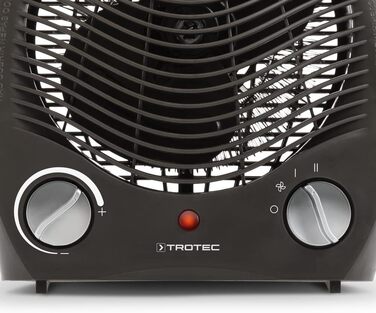 Тепловентилятор TROTEC TFH 20 E 2000 Вт, 2 режими нагріву режим охолодження, безступінчастий термостат, захист від перегріву та перекидання, функція вентилятора, портативний, колір мокко чорний