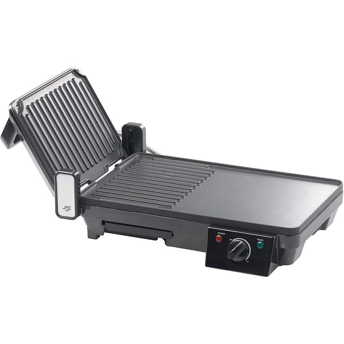 Електричний настільний гриль 2в1 з контактним грилем, пластина для гриля, 2 000 Вт (електричний гриль, балконний гриль, електричний)