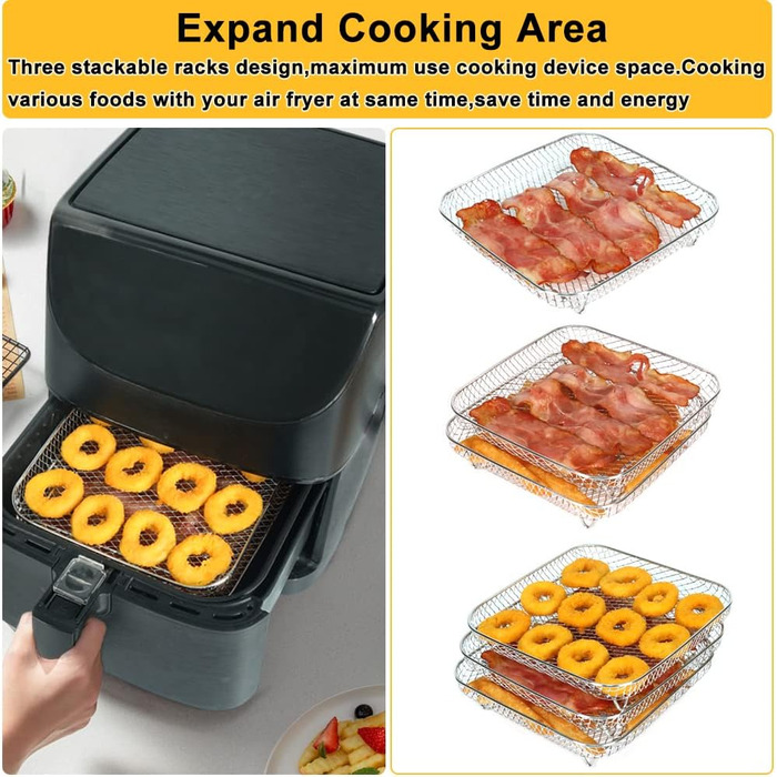 Аксесуари для фритюрниці YQL для фритюрниці Cosori 5.5 XXL/6.4L, 20cm 304 з нержавіючої сталі Аксесуари для фритюрниці Аксесуари для фритюрниці