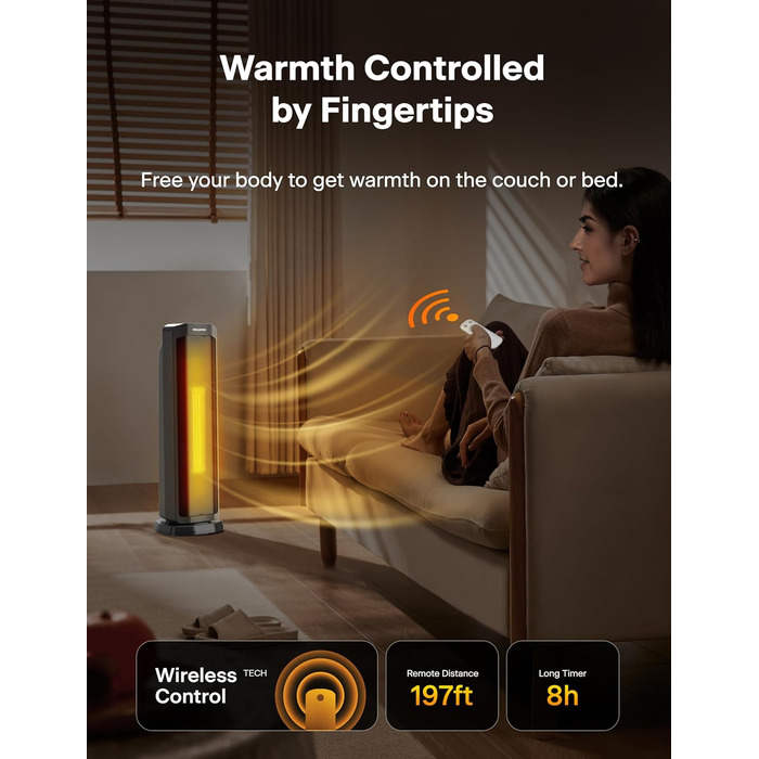 В 1 Електричний кімнатний обігрівач 2000 Вт з пультом дистанційного керування, енергоефективний, портативний керамічний нагрівач,