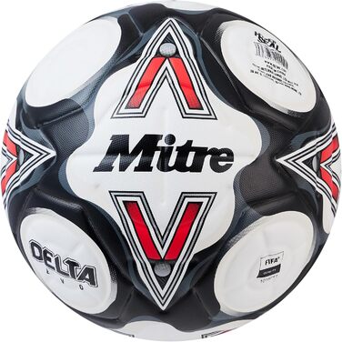 Футбольний м'яч Mitre Unisex Delta Max Professional, білий/криваво-помаранчевий/зелений/золотий, розмір 5 5 Білий