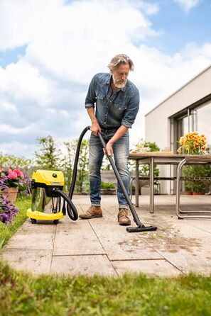 Акумуляторний пилосос для вологого/сухого прибирання Krcher WD 3-18, вкл. фільтр, щілинну та насадку для вологого/сухого прибиранн