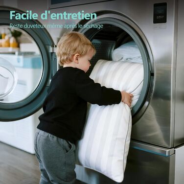 Подушки, 50 x 70 см, 2 шт., м&39які, пухнасті, готельної якості, класичні подушки, дихаючі та приємні для шкіри, можна прати, ідеально підходять для сну на боці, спині та животі, 50 x 70 см 2