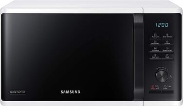 Мікрохвильова піч Samsung MS2AK3515AW/EG, 800 Вт, робоче місце 23 л, ширина 48,9 см, швидке розморожування, 29 автоматичних програм, біла одинарна