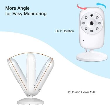 Дитячий телефон Дитяча камера 2,4 ГГц з РК-камерою нічного бачення Цифрове відео високої чіткості та функція двонаправленого внутр