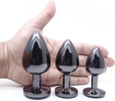 Набір з 3 металевих анальних плагів AllesCosy, для чоловіків і жінок