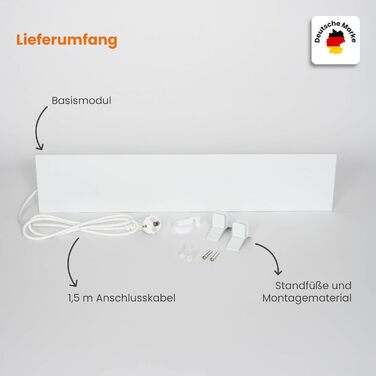 Протипліснявий обігрівач 60 Вт, 12 x 60 x 1,3 см, засіб для видалення плісняви для стін та ванних кімнат, електричний інфрачервоний обігрівач, сертифікований IP44, 60 x 12 см, 1 панель, білий колір