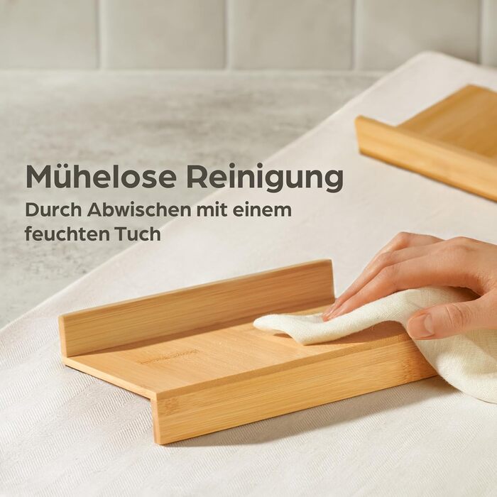 Органайзер для спецій Praknu з шухлядою, дерев&39яний, сертифікований FSC - для 24 банок для спецій (19x13x3 см) - з протиковзким килимком - 6 ярусів - ящик для органайзера для спецій, набір з 6 шт. для 24 банок